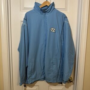 University Of North Carolina Warm Up‎ Full Zip Wind Breaker L *See Description